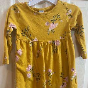 Old navy yellow floral long sleeve girls dress